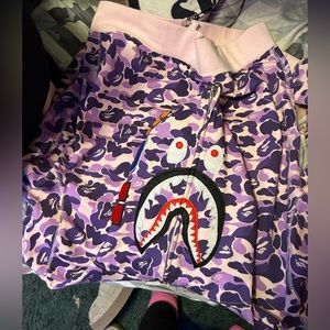 Pink and purple camo bape hoodie